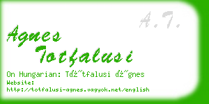 agnes totfalusi business card